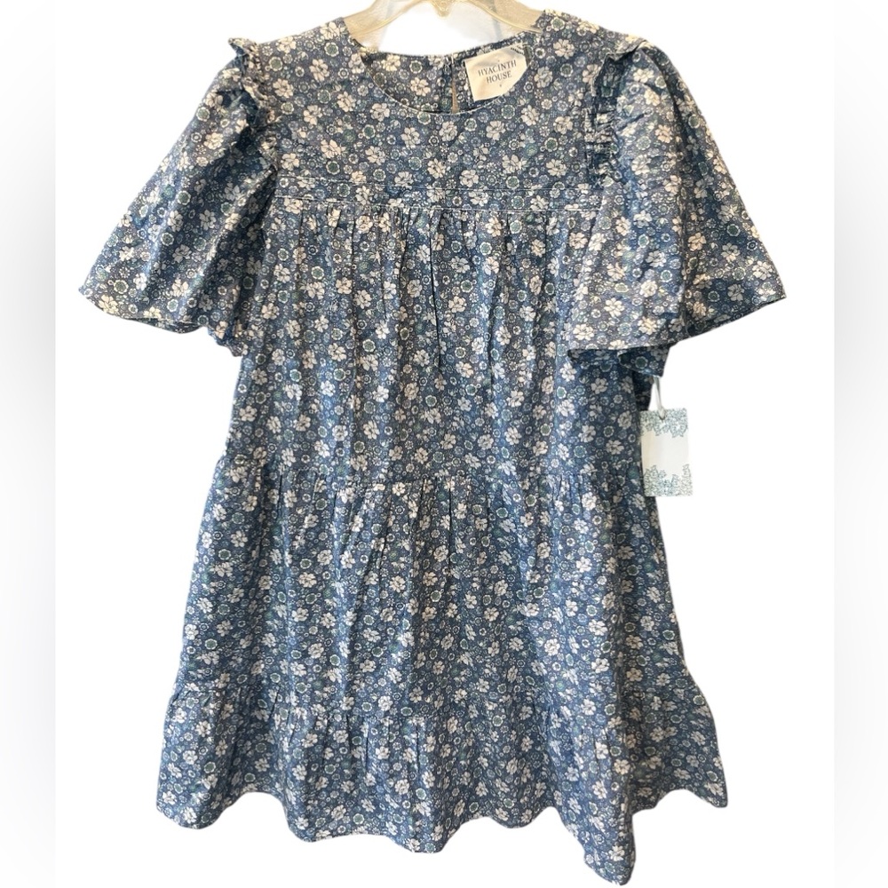 Hyacinth House by Tuckernuck Blue Floral Romy Tiered Mini Dress